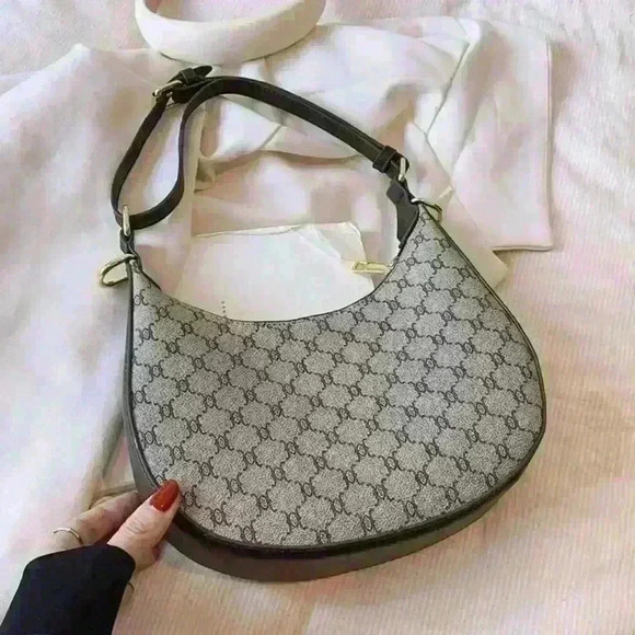 Brand New Elegant Hobo Bag Small Geometric Patten Adjustable Strap - Picture 3 of 5